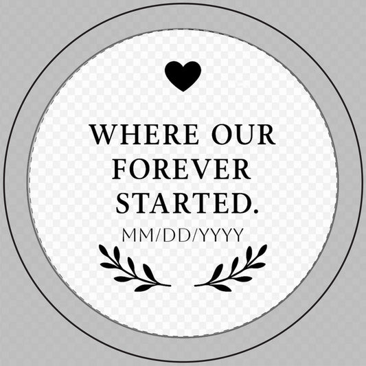 Printify Home Decor True Noir (Matte) / Beach Rose / 14oz 14oz Engraved Soy Candle — “Where Our Forever Started” Romantic Keepsake