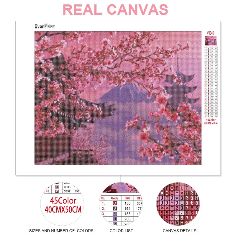Amazello arts and crafts kit 5D Diamond Painting Cherry Blossums