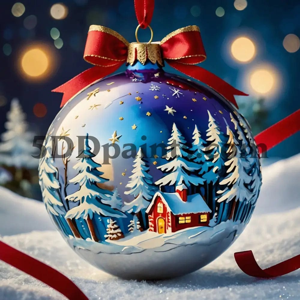 Amazello decoration 5D Diamond Painting Christmas Cottage Ornament
