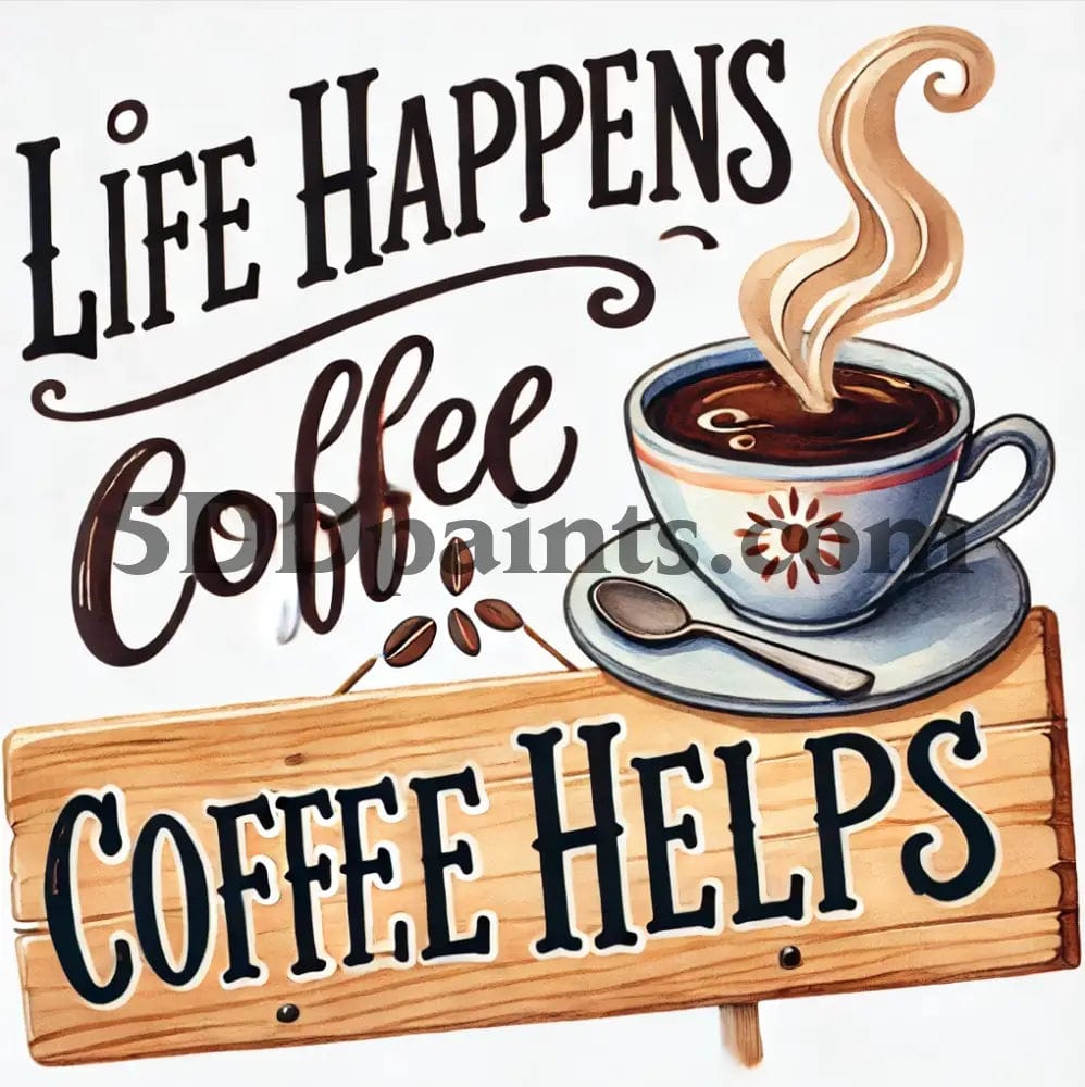 Amazello Art & Craft Kits 5D Diamond Painting Drink Coffee Sign