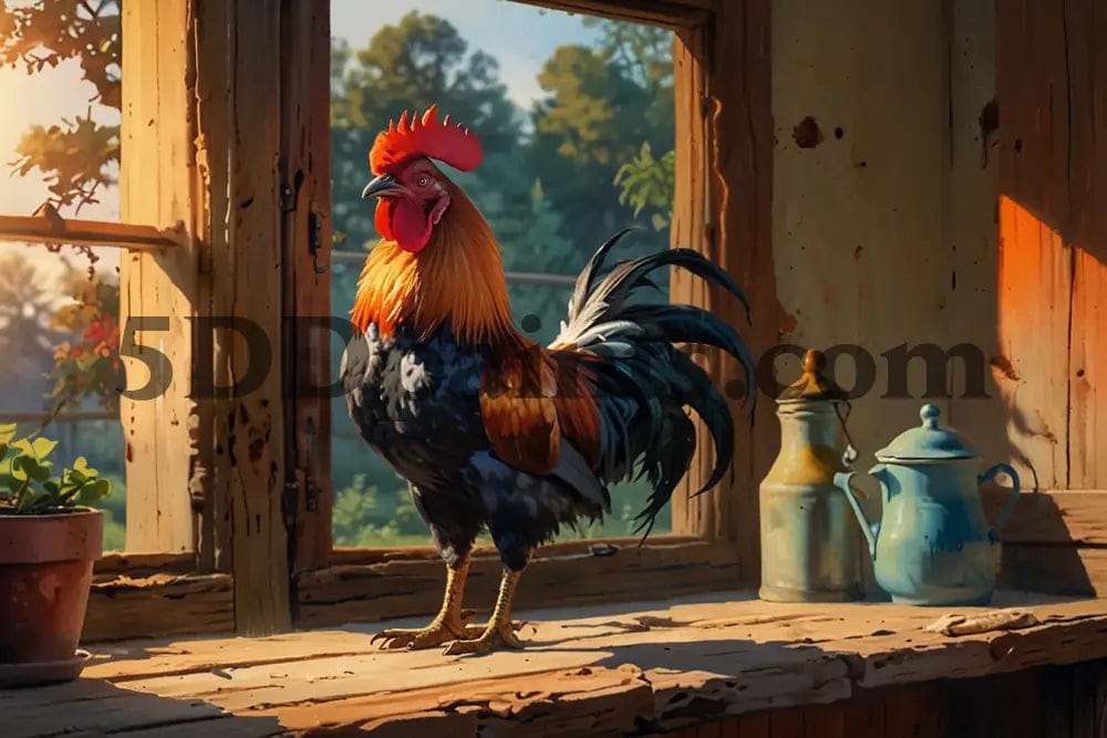 Amazello decoration 5D Diamond Painting Kitchen Rooster **Exclusive Collection**