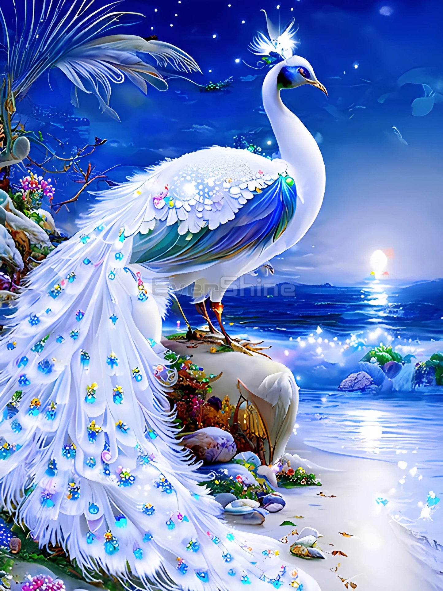 Amazello arts and crafts kit 07 / Round Drill 30x40cm 5D Diamond Painting - Magical Peacock **round drills**