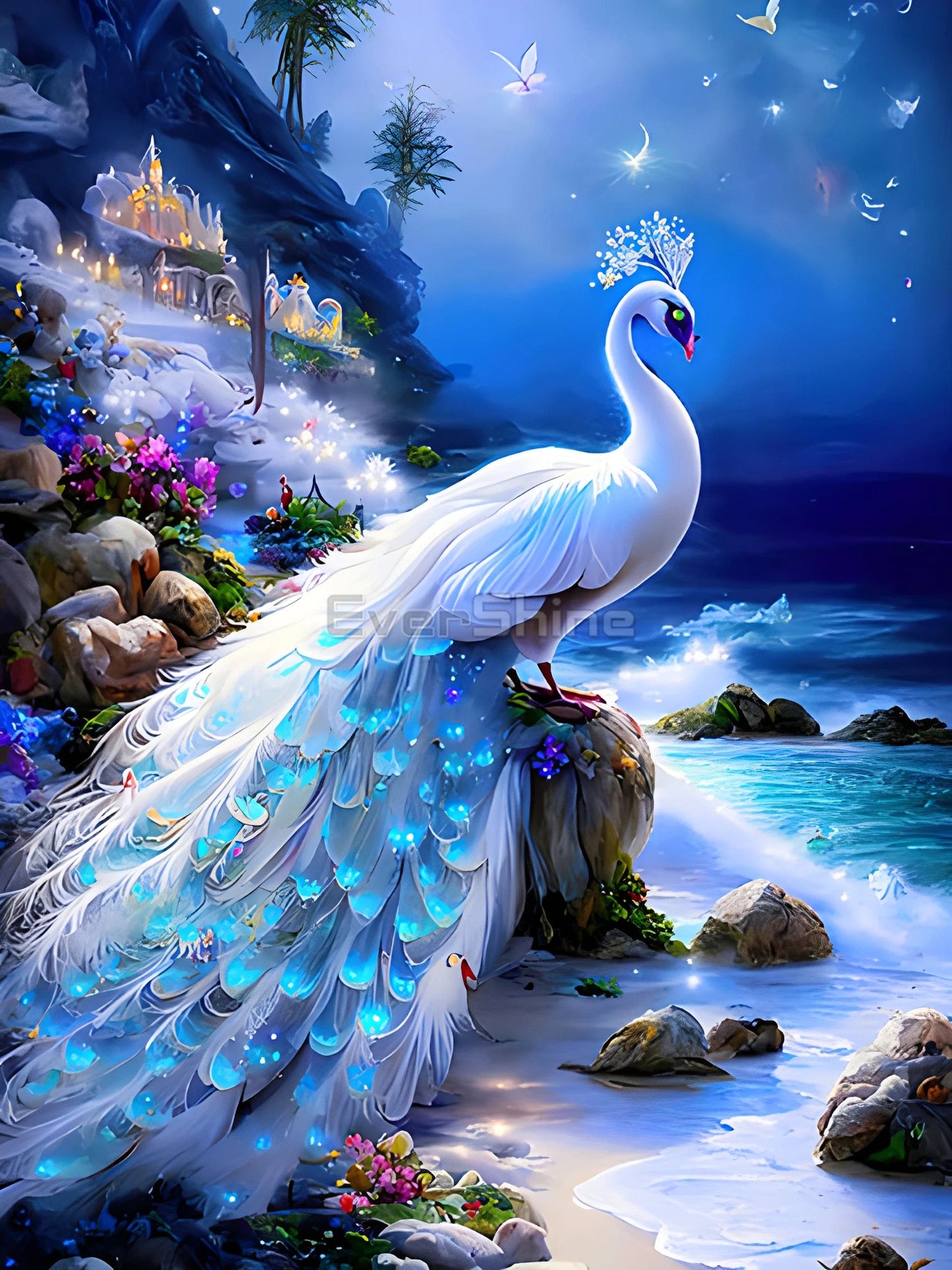 Amazello arts and crafts kit 09 / Round Drill 30x40cm 5D Diamond Painting - Magical Peacock **round drills**