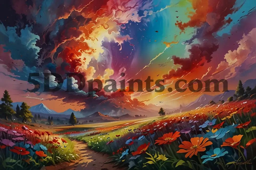 Amazello decoration 5D Diamond Painting Rainbow Meadow **Exclusive Collection**