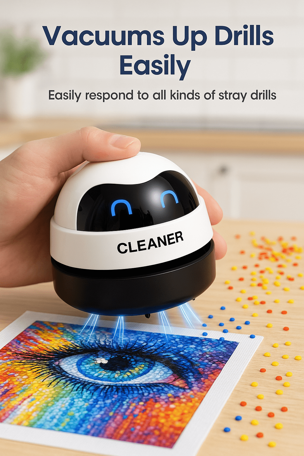 5DDpaints.com arts and crafts kit white 2 5D Drill Saver Vacuum – Mini Diamond Painting Cleanup Tool