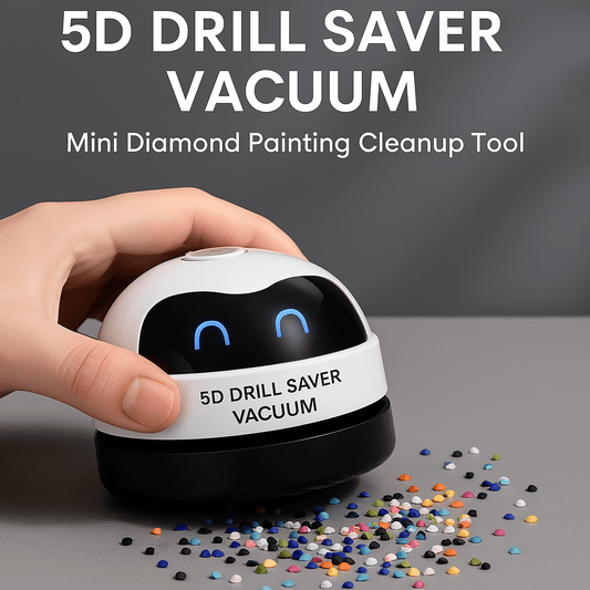 5DDpaints.com arts and crafts kit white 2 5D Drill Saver Vacuum – Mini Diamond Painting Cleanup Tool