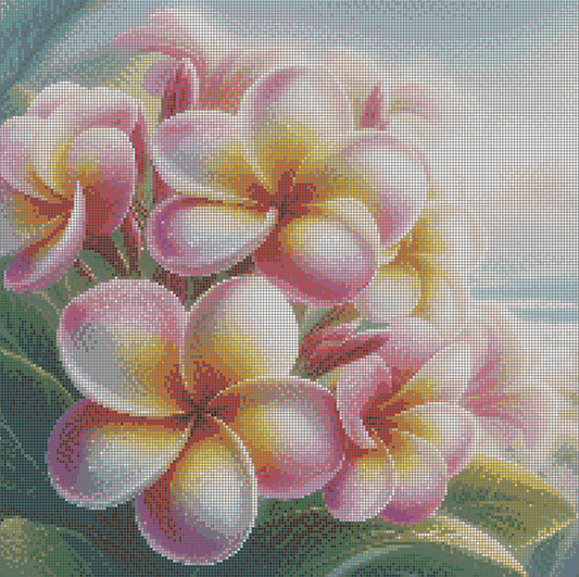 5DDPaints.com arts and crafts kit AB- Drills Plumeria Bliss Diamond Painting Kit