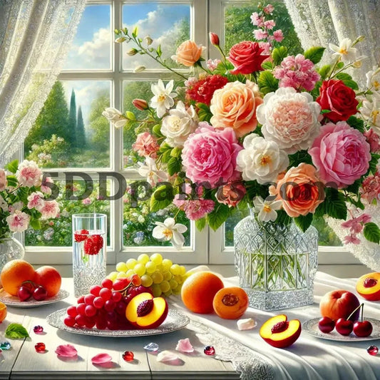 5DDPaints.com arts and crafts kit AB Drills - Summer Bloom Brunch Diamond Painting Kit