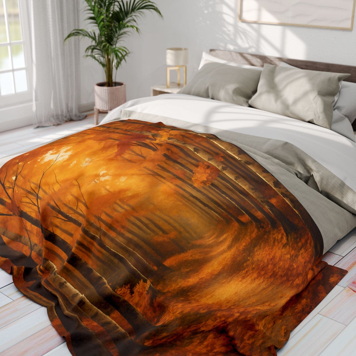 Printify Home Decor Autumn Forest Arctic Fleece Blanket - Cozy Fall Decor