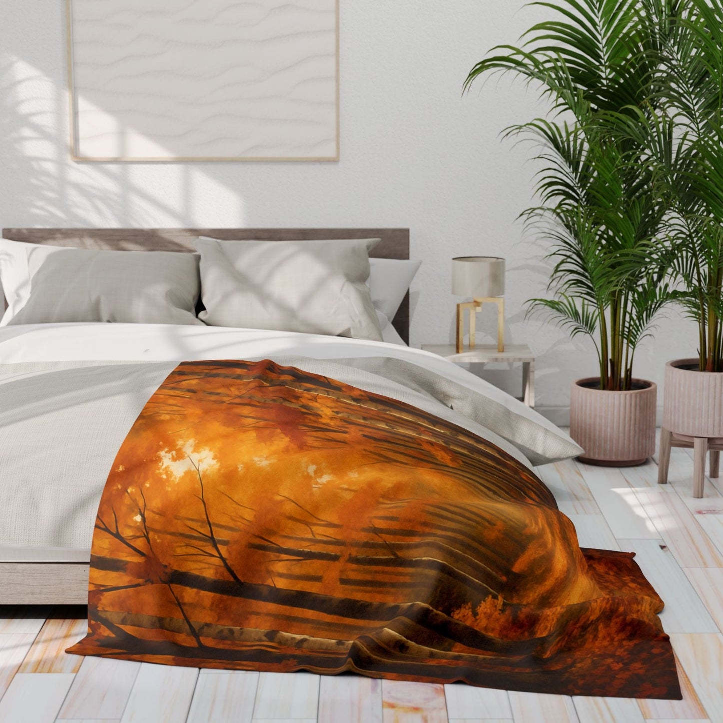 Printify Home Decor Autumn Forest Arctic Fleece Blanket - Cozy Fall Decor