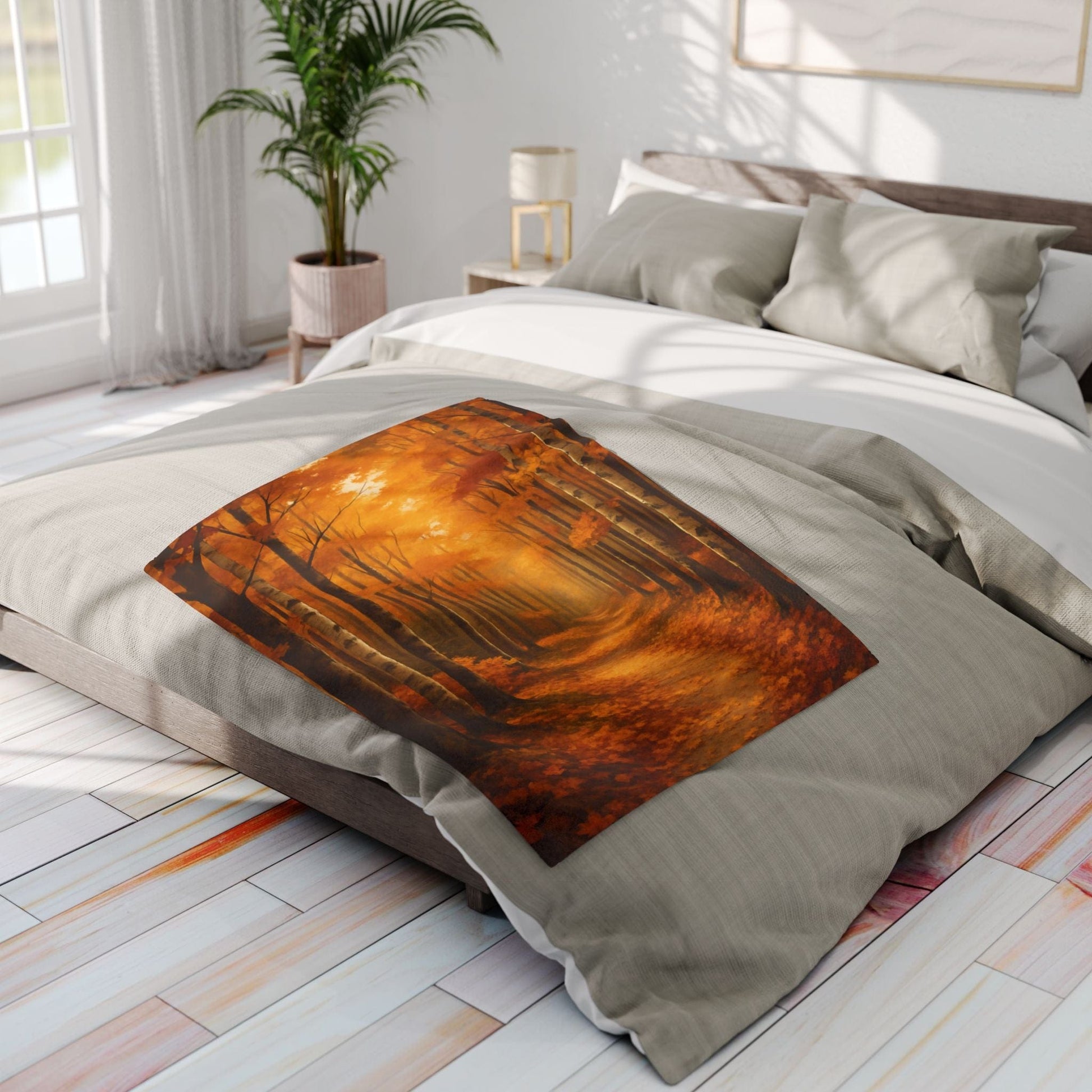 Printify Home Decor Autumn Forest Arctic Fleece Blanket - Cozy Fall Decor