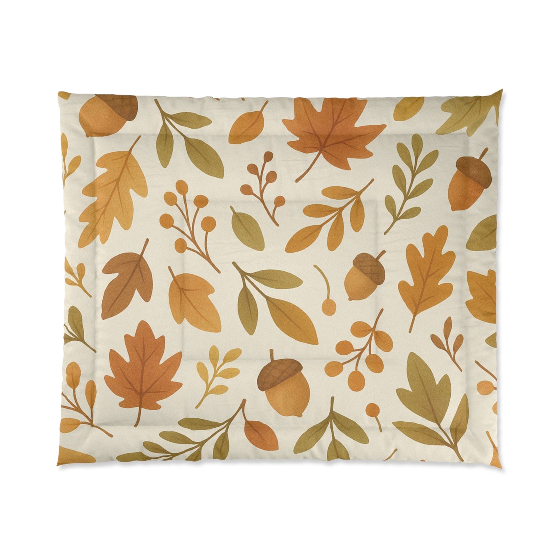 Printify Home Decor 104" × 88" Autumn Leaves Comforter – Cozy Fall Bedding, Floral Leaf Design, Warm Blanket for Seasonal Bedroom Décor