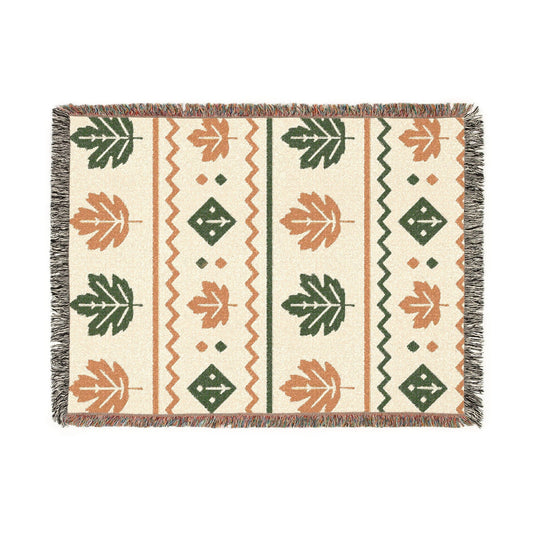 Printify Home Decor Artwork / 80" × 60" Autumn Leaves Woven Throw Blanket – Cozy Fall Home Décor