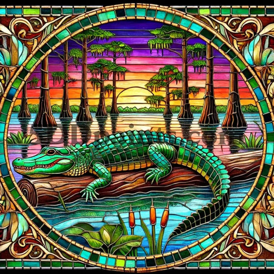 5DDPaints.com arts and crafts kit 40x40cm square / Option B (Circle - center) "Bayou Gleaux" Diamond Painting Kit — Southern Charm Collection