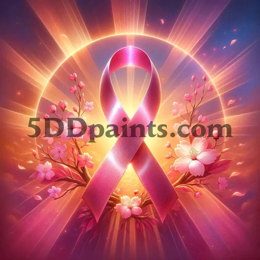 5DDPaints.com arts and crafts kit Blossoms of Hope – Breast Cancer Awareness Diamond Painting Kit