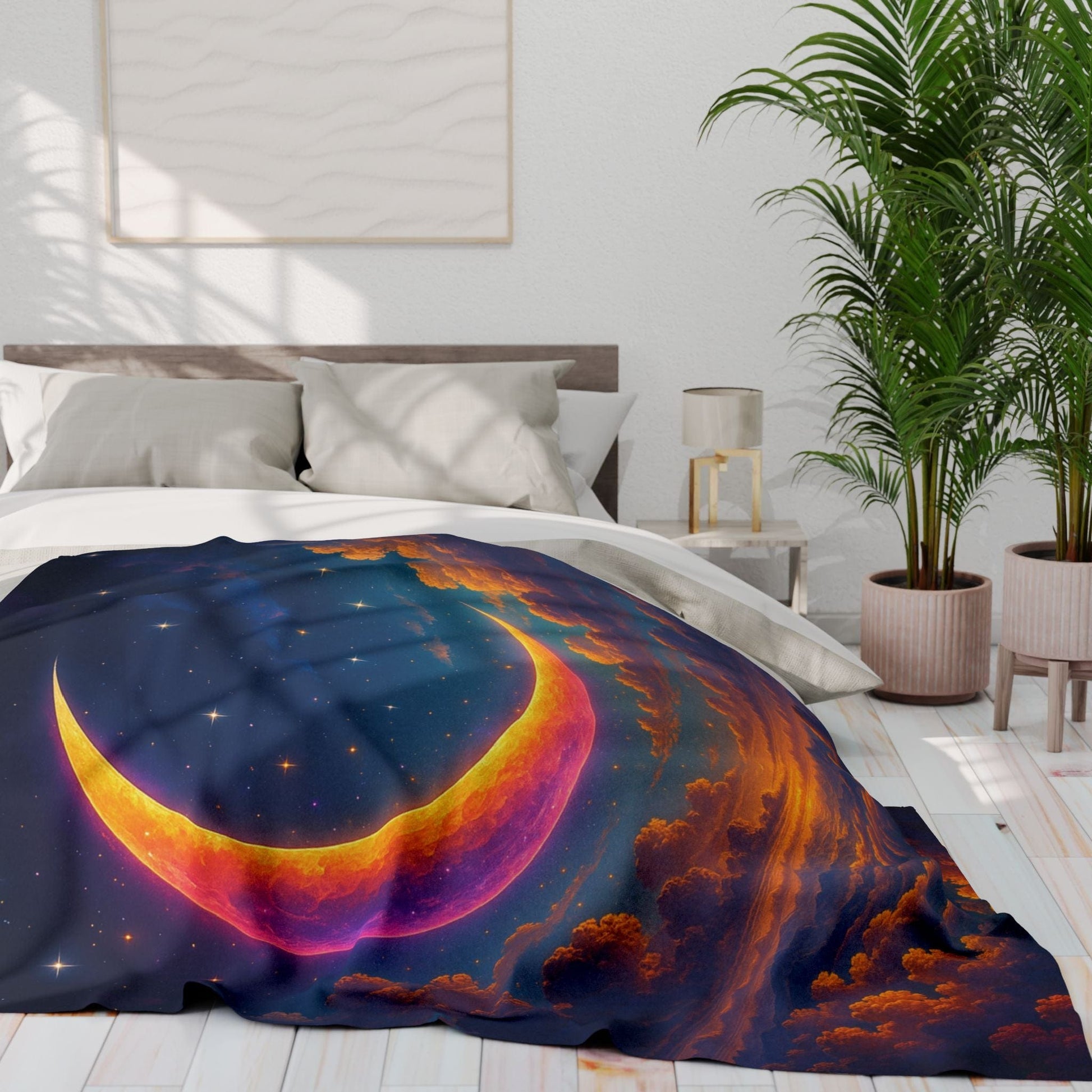 Printify Home Decor Celestial Moon Arctic Fleece Blanket