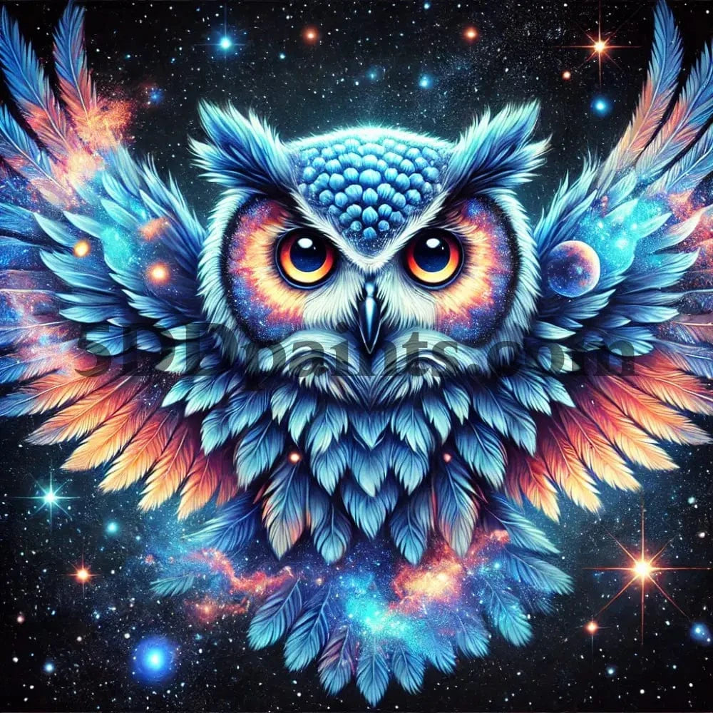 5DDPaints.com arts and crafts kit Celestial Owl Diamond Painting Kit