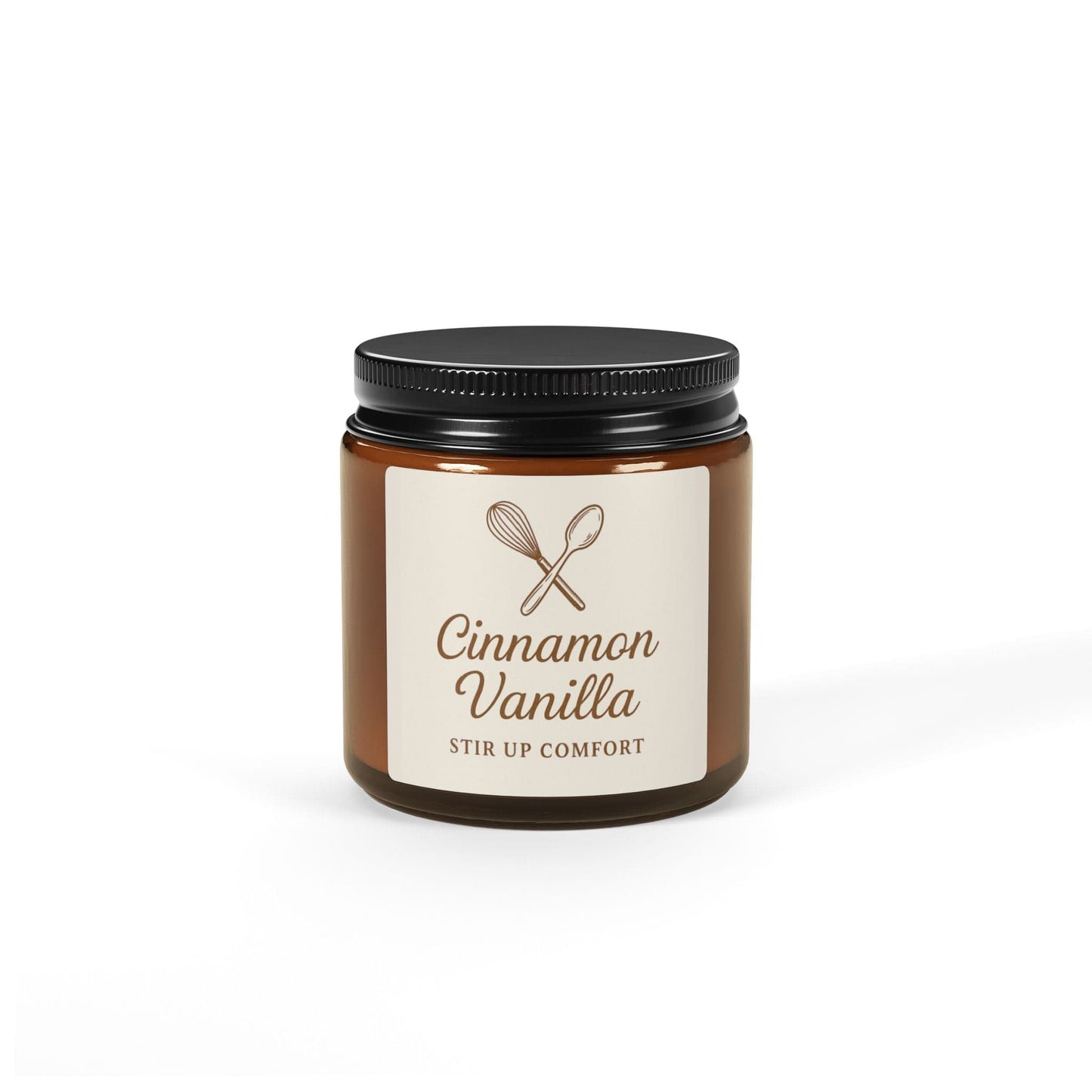 Printify Home Decor 4oz / Amber / Unscented Cinnamon Vanilla Scented Soy Candle - Stir Up Comfort, Multi-Size Amber Jar