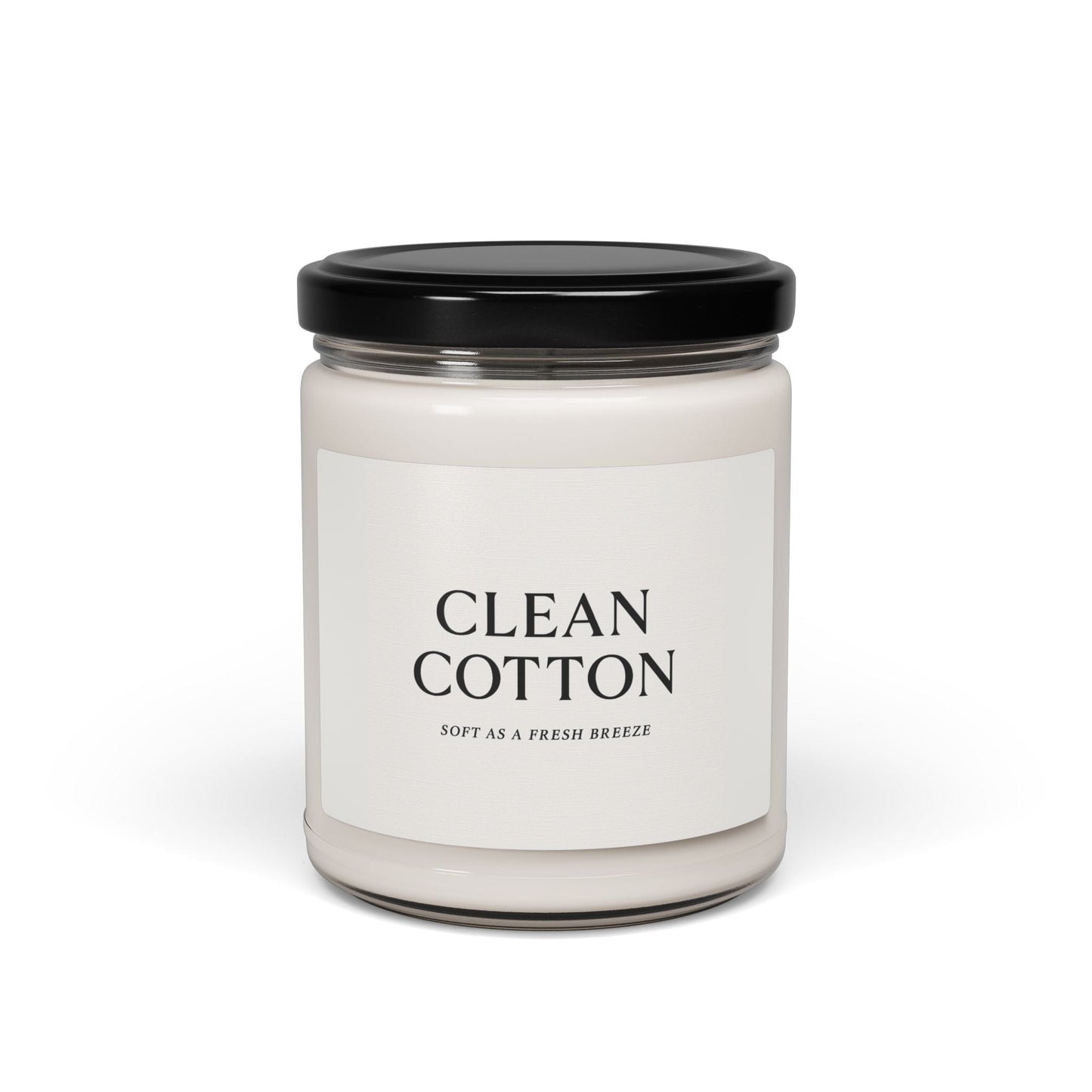 Printify Home Decor Clean Cotton / 9oz Clean Cotton Scented Soy Candle - 9oz, Soft as Fresh Breezes