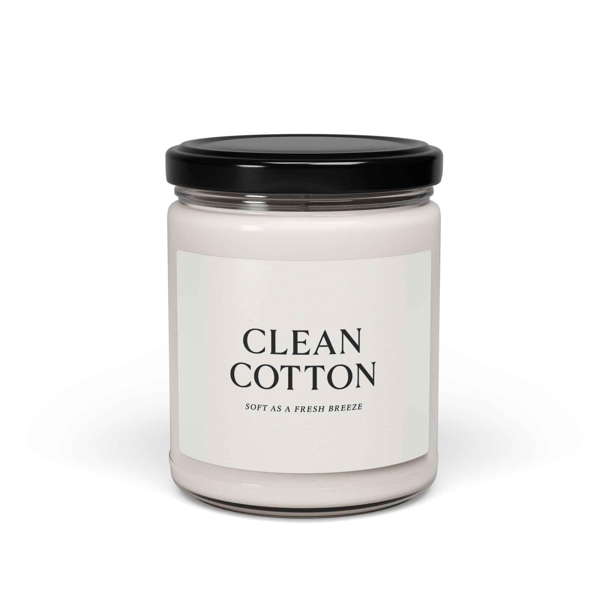 Printify Home Decor Clean Cotton / 9oz Clean Cotton Scented Soy Candle - 9oz, Soft as Fresh Breezes