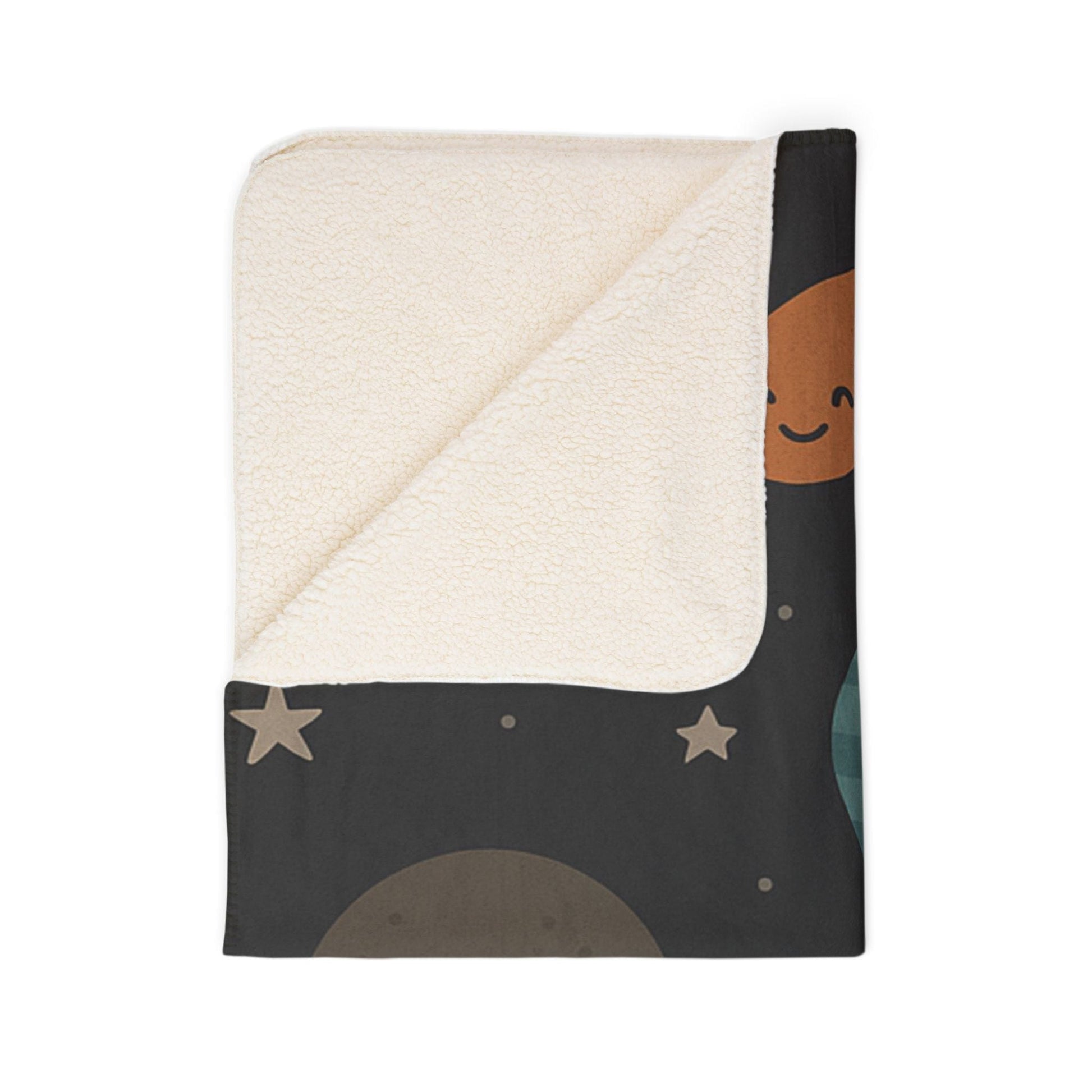 Printify Home Decor Cosmic Fleece Sherpa Blanket - Cozy Space-Themed Throw