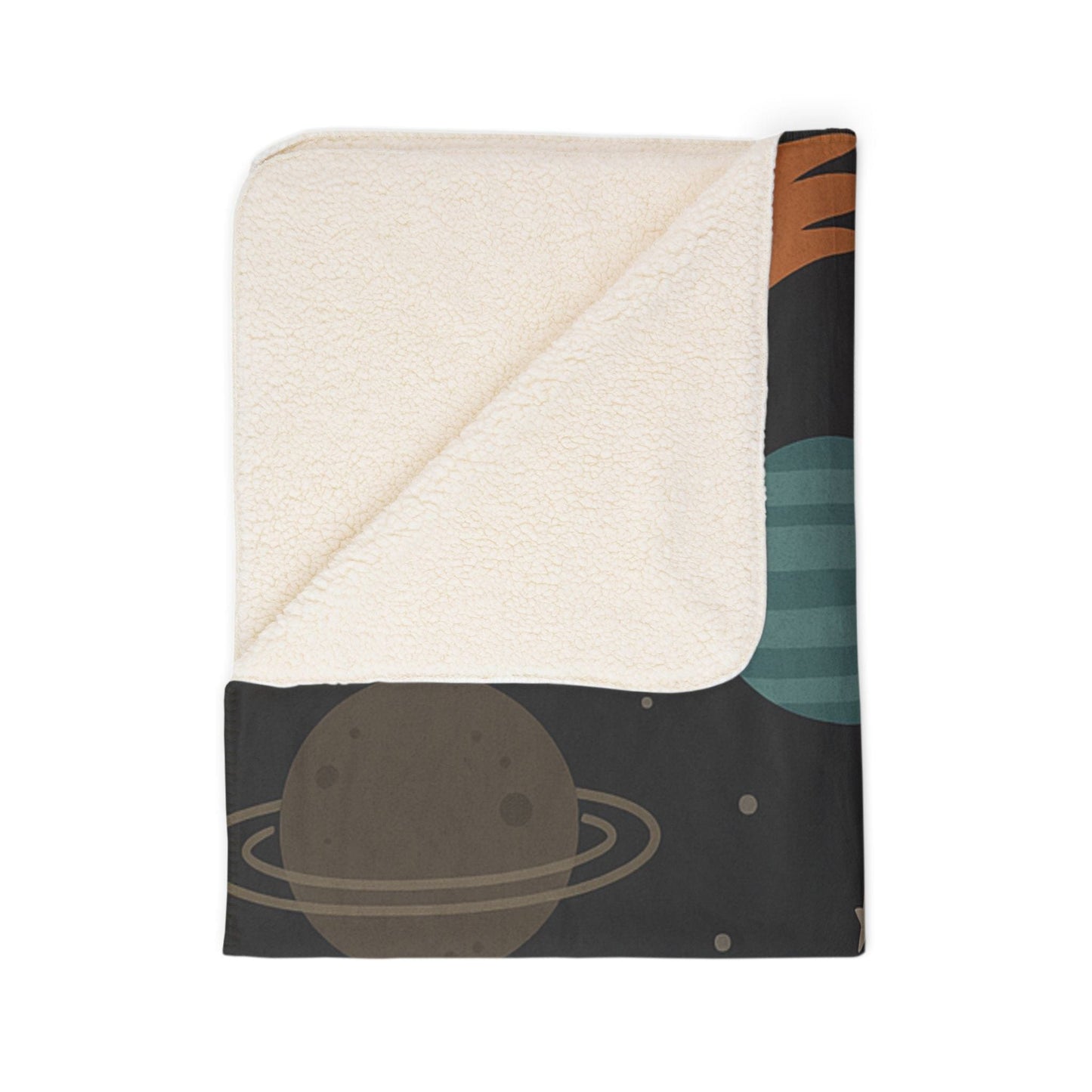 Printify Home Decor Cosmic Fleece Sherpa Blanket - Cozy Space-Themed Throw