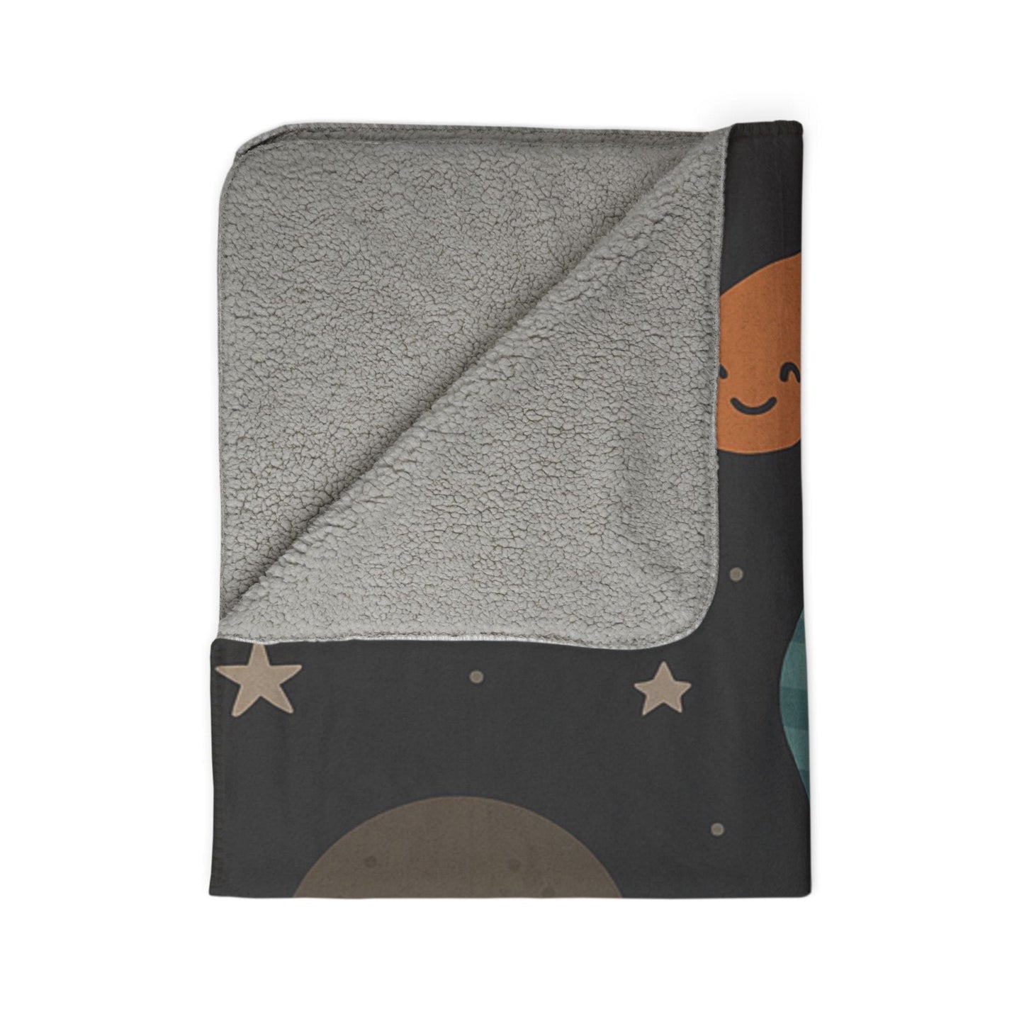 Printify Home Decor Cosmic Fleece Sherpa Blanket - Cozy Space-Themed Throw
