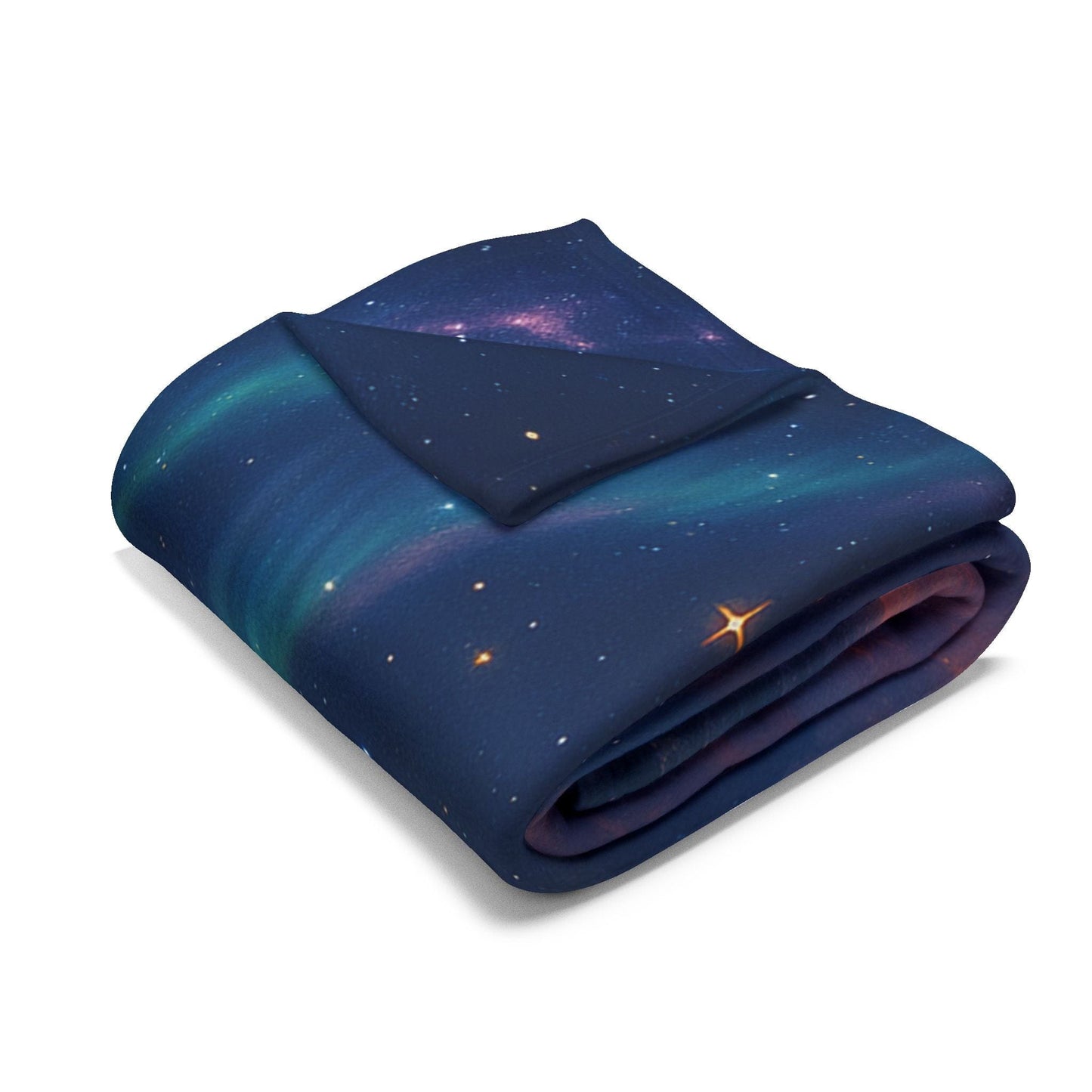 Printify Home Decor Cosmic Lighthouse Fleece Blanket - Cozy Arctic Blanket for Stargazers