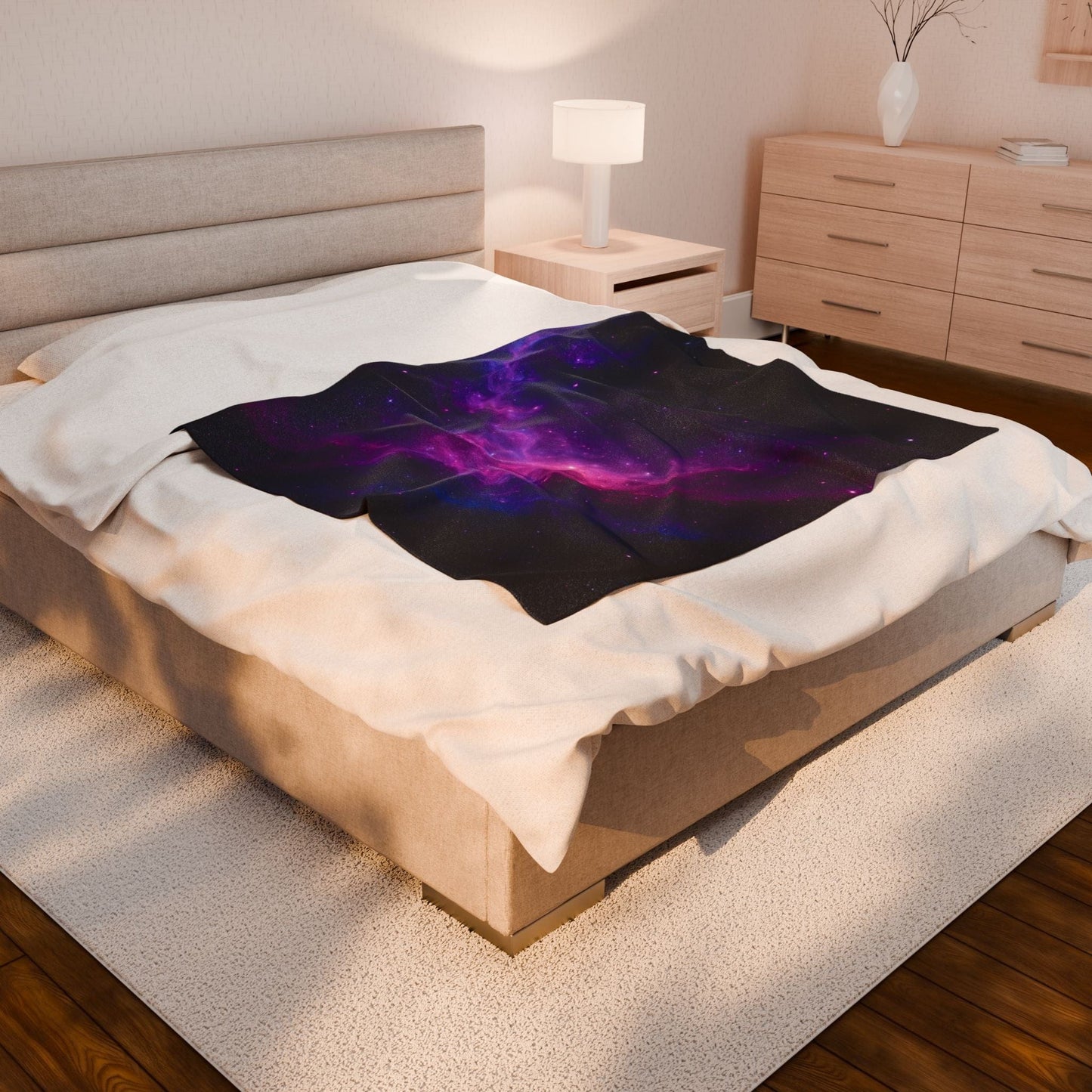 Printify All Over Prints Cosmic Velveteen Plush Blanket – Galaxy Glow Comfort
