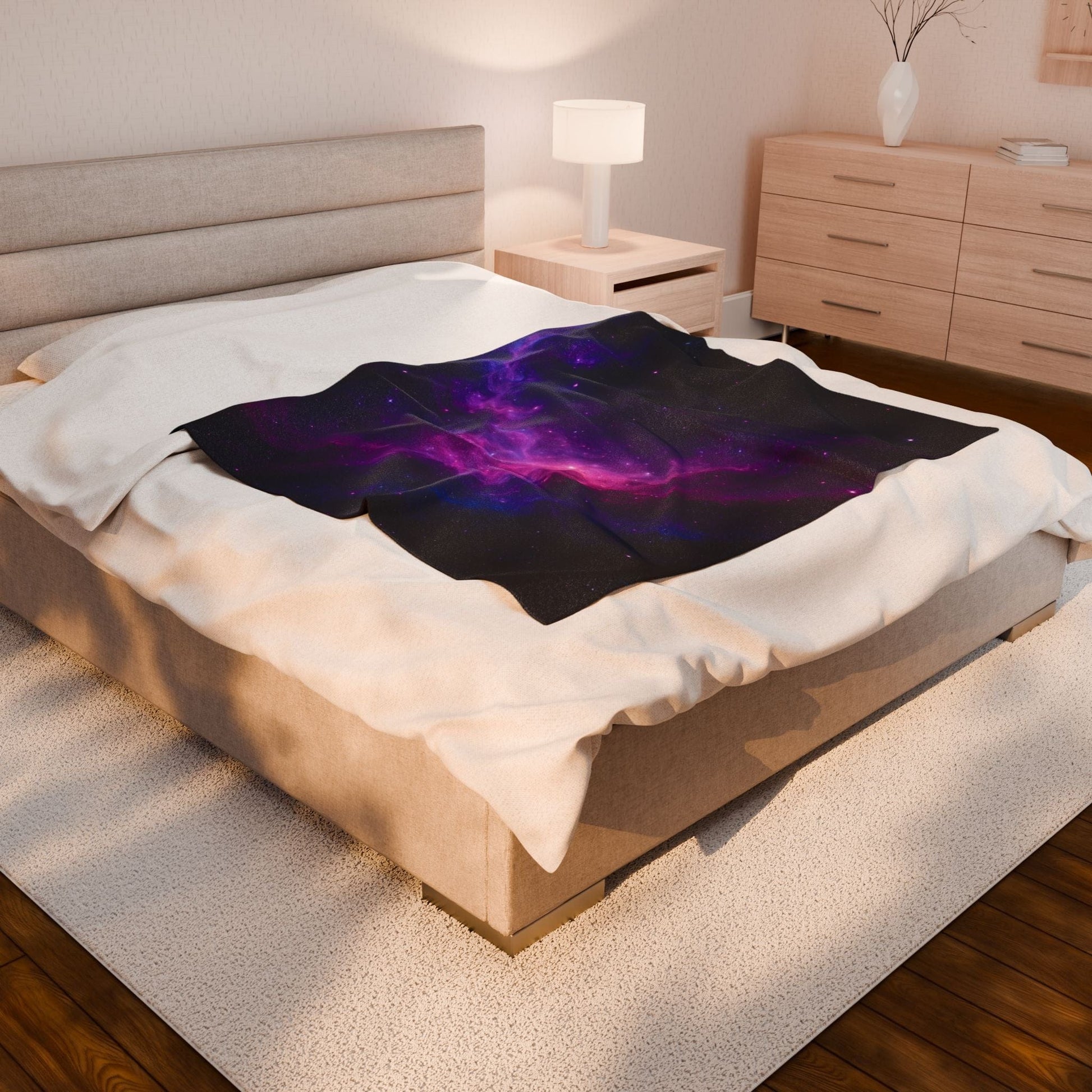 Printify All Over Prints Cosmic Velveteen Plush Blanket – Galaxy Glow Comfort