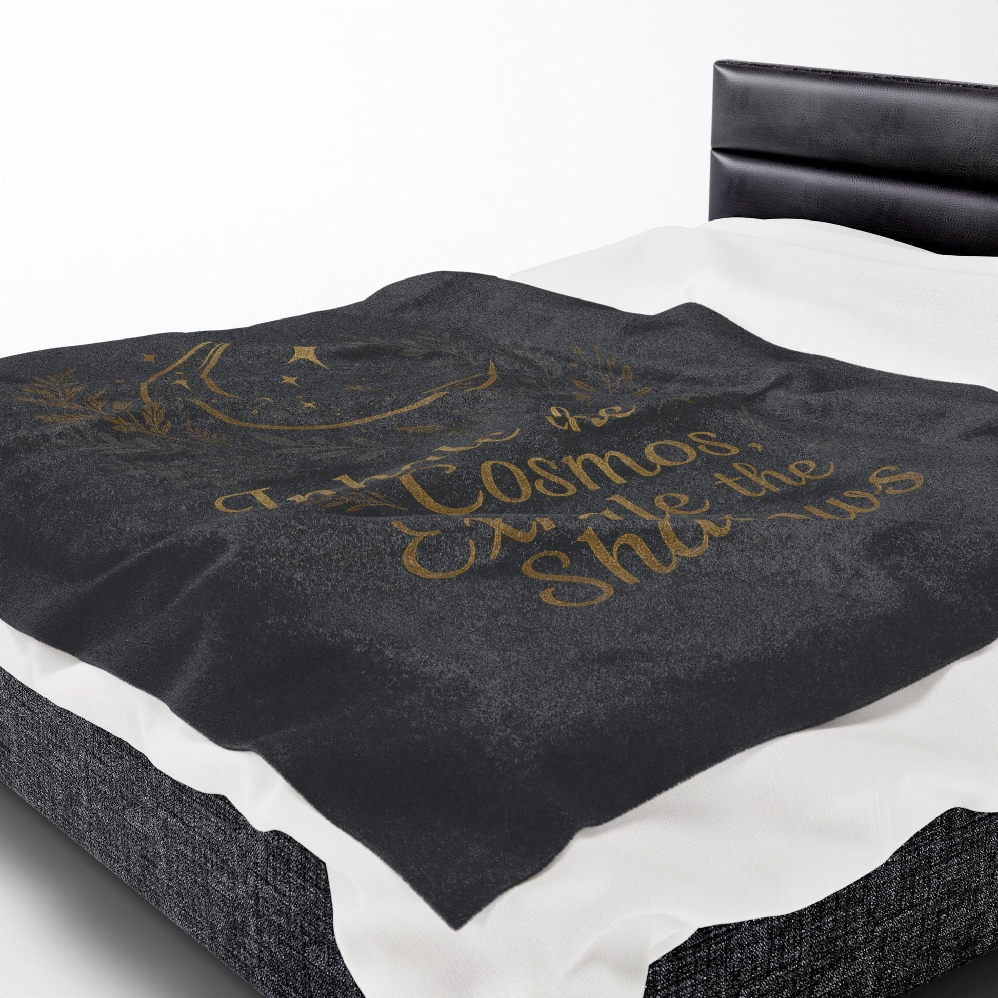 Printify All Over Prints Cosmic Velveteen Plush Blanket – “Inhale the Cosmos” Design
