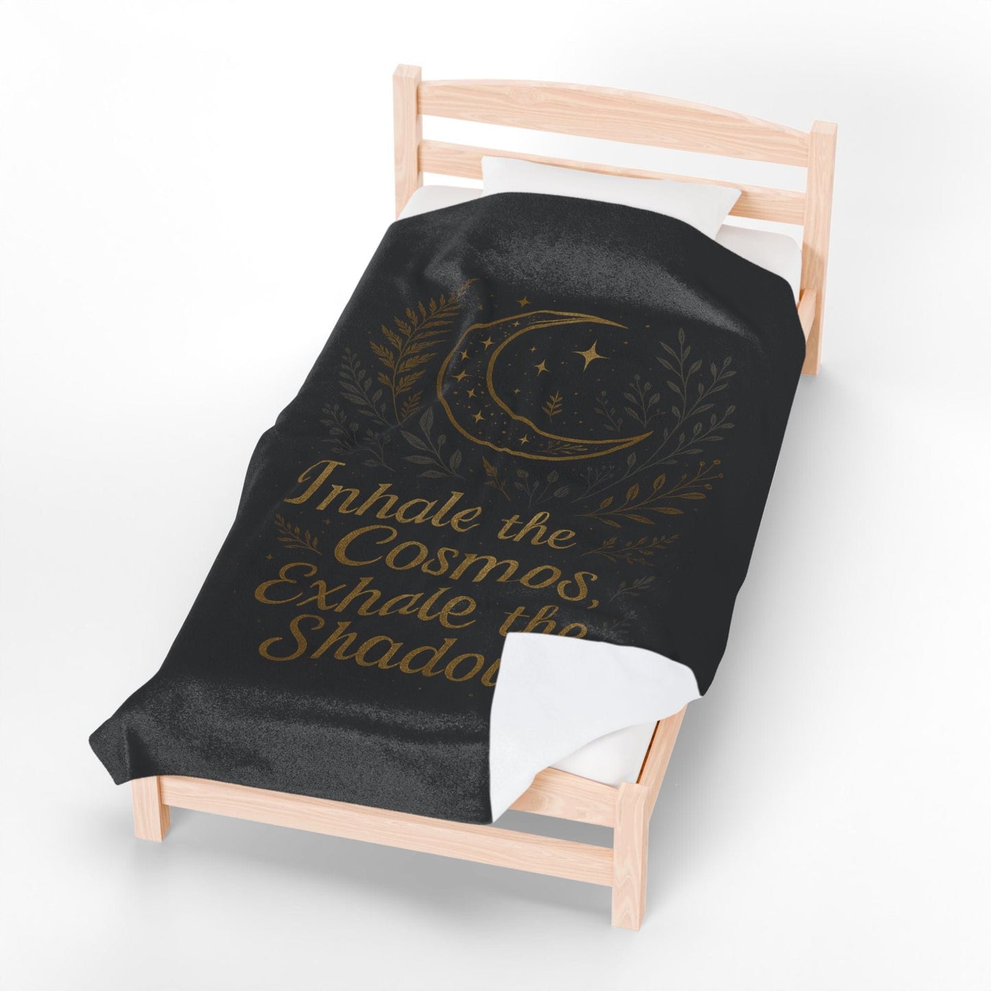 Printify All Over Prints Cosmic Velveteen Plush Blanket – “Inhale the Cosmos” Design