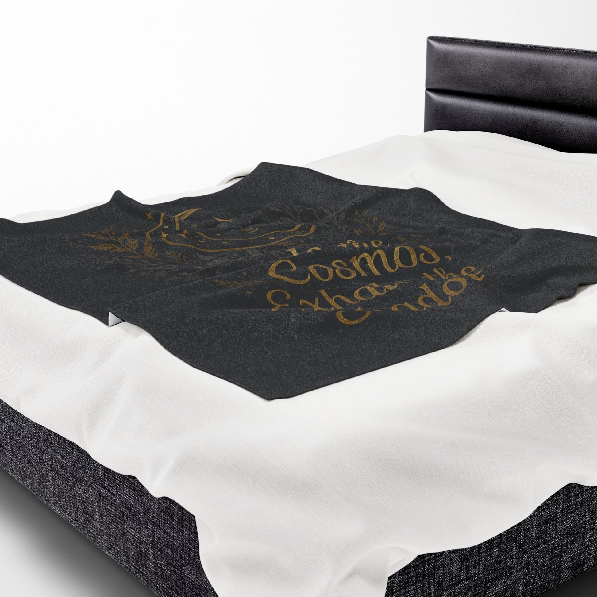 Printify All Over Prints Cosmic Velveteen Plush Blanket – “Inhale the Cosmos” Design