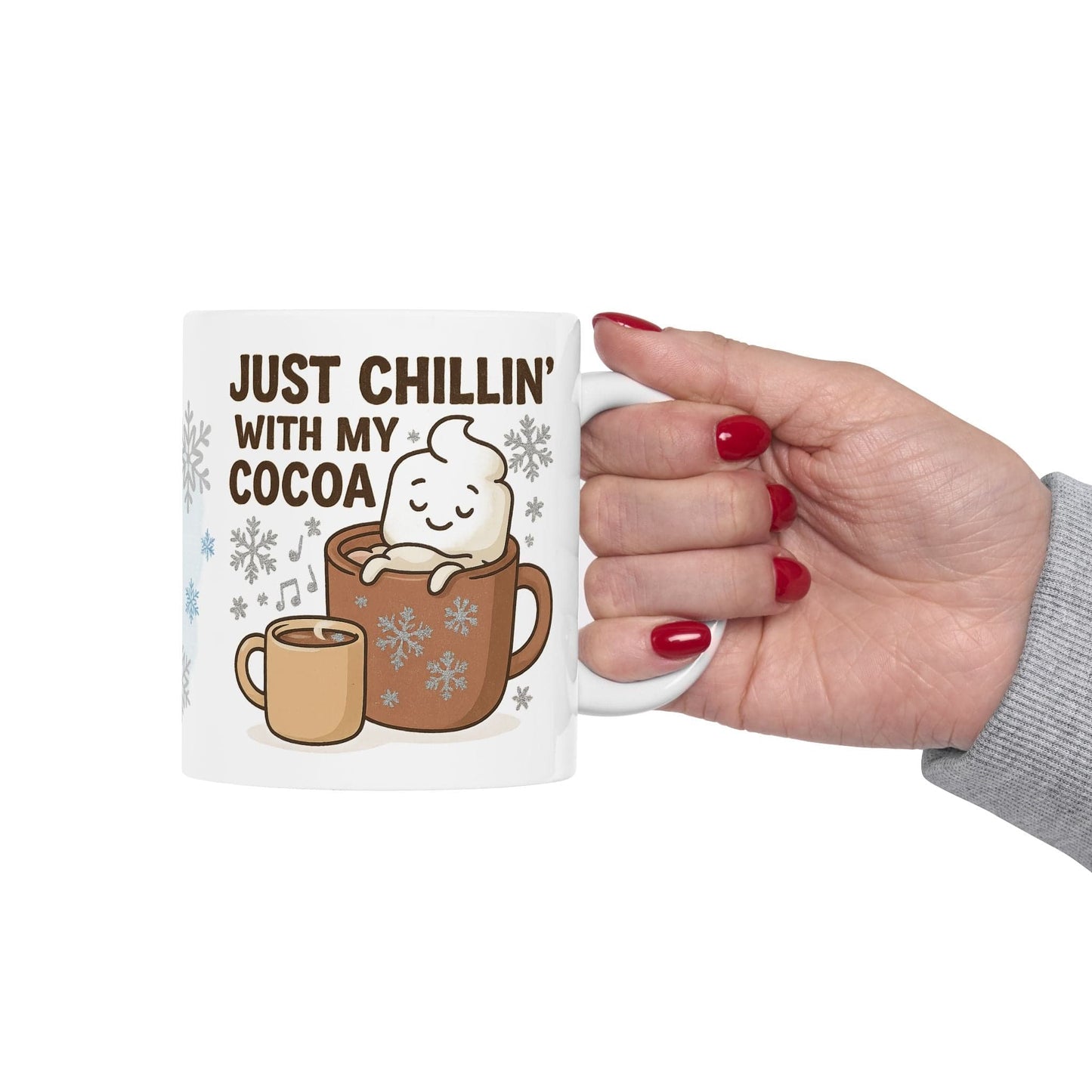 Printify Mug Cozy Hot Chocolate Ceramic Mug, 11oz or 15 oz