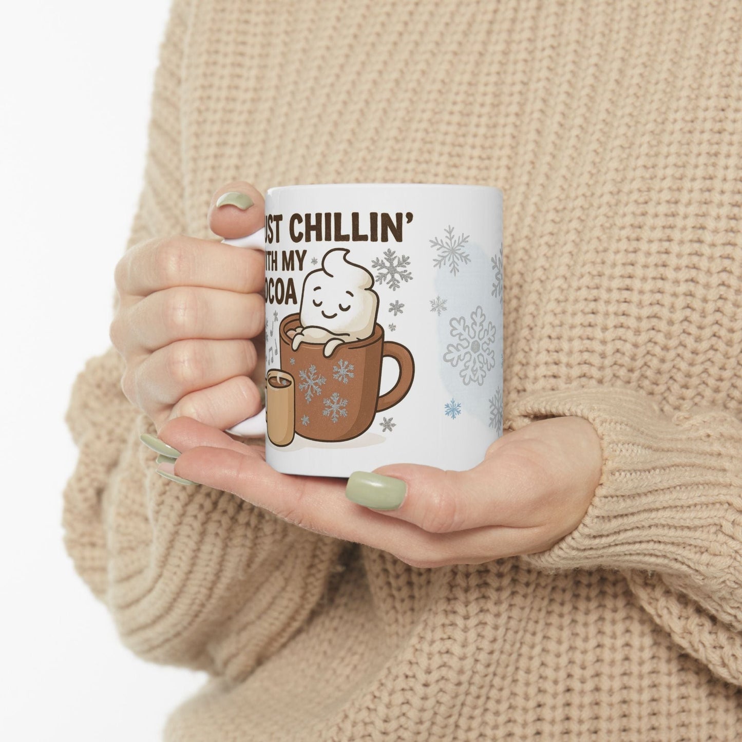 Printify Mug Cozy Hot Chocolate Ceramic Mug, 11oz or 15 oz