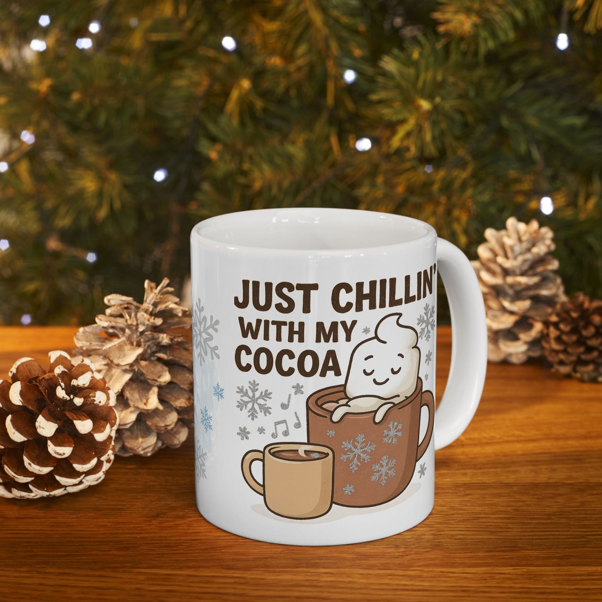 Printify Mug Cozy Hot Chocolate Ceramic Mug, 11oz or 15 oz