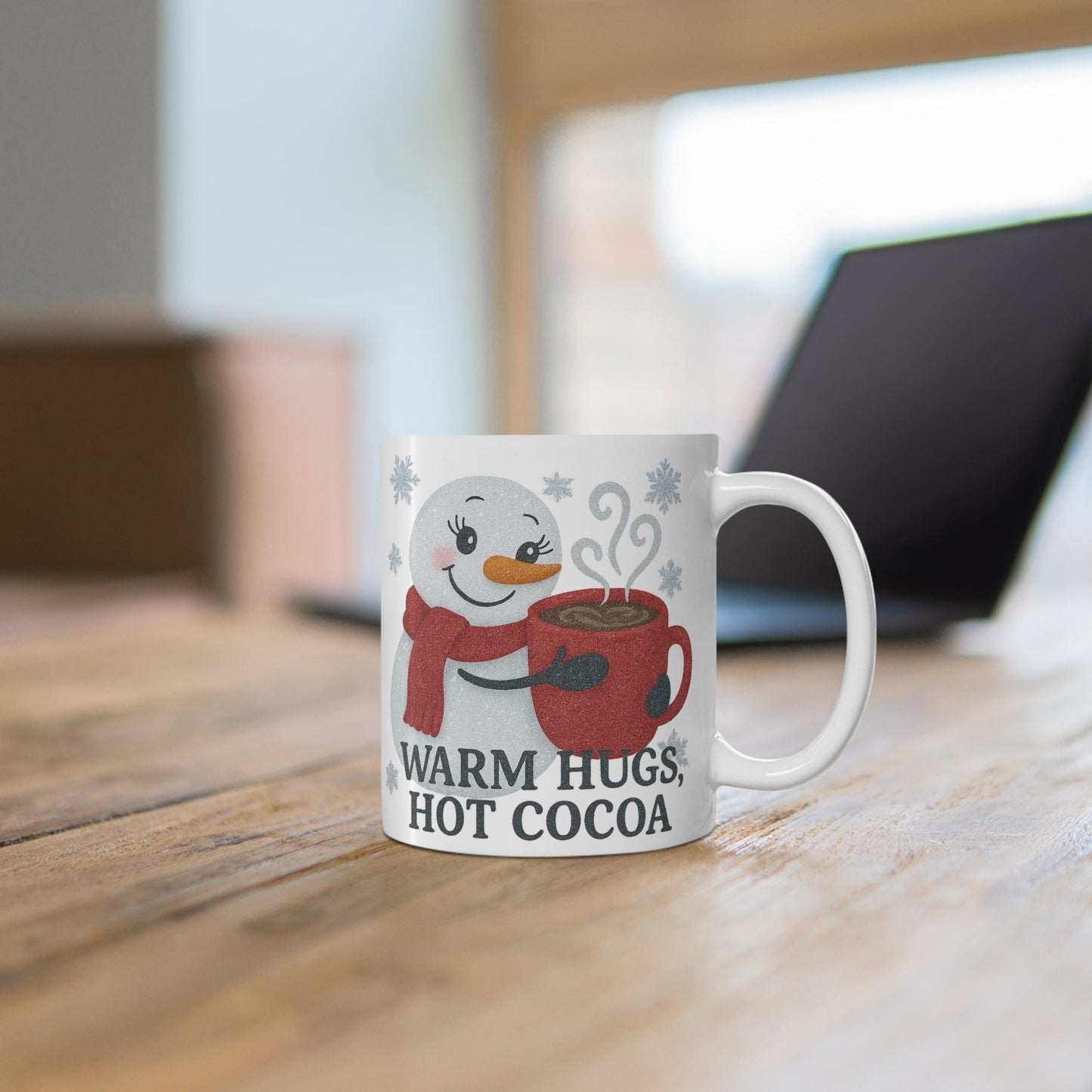 Printify Mug 11oz Cozy Winter Mug with Snowman Design