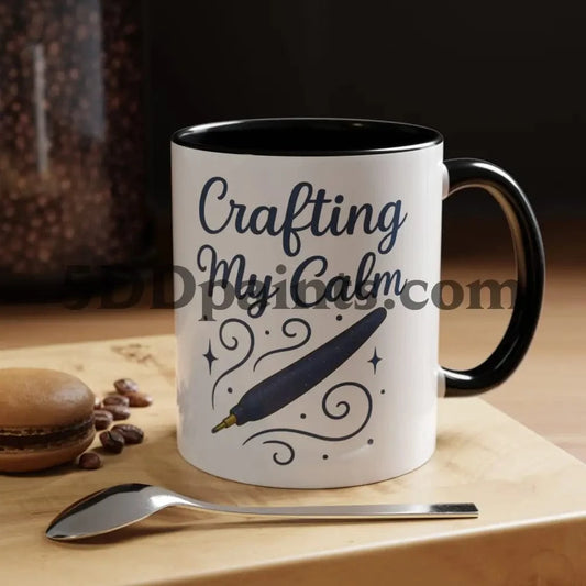 Printify Mug Crafting My Calm – Accent Mug for Diamond Painters - 11oz & 15oz