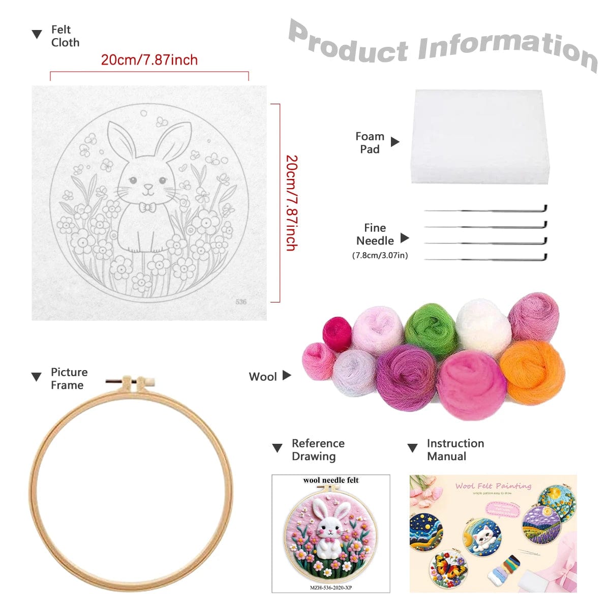 5DDpaints.com arts and crafts kit Deluxe Animal and Fantasy Felt Painting Kits – Choose from Unicorn, Lion, Dragon, Swan, or Tiger