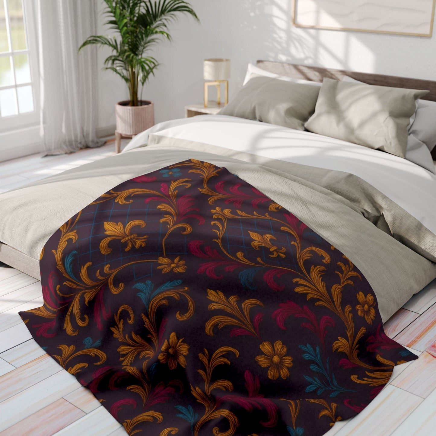 Printify Home Decor Elegant Floral Arctic Fleece Blanket