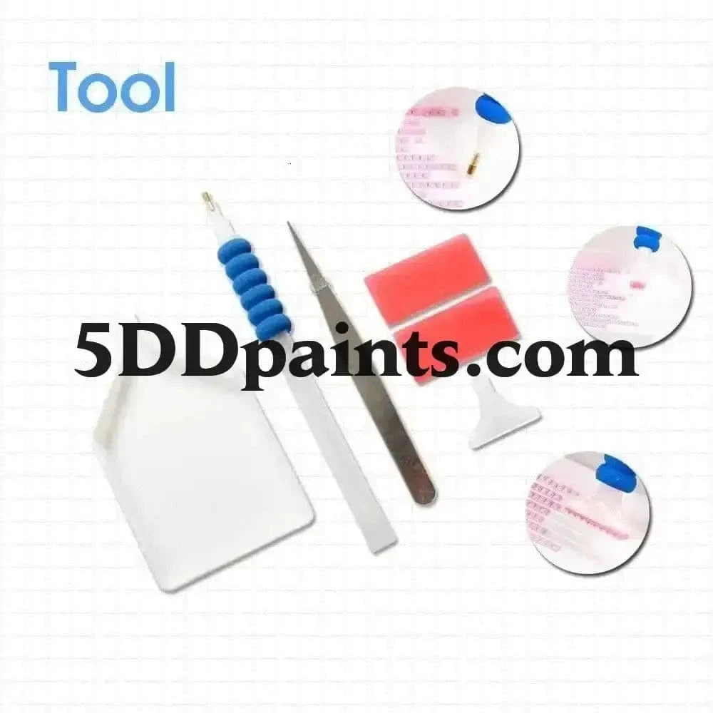 5DDPaints.com arts and crafts kit Enchanted Sunset Valley Diamond Painting Kit