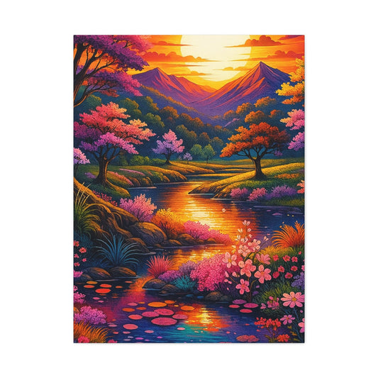Printify Canvas 30" x 40" (Vertical) / 1.25" Enchanted Sunset Vibrant Landscape Canvas Print