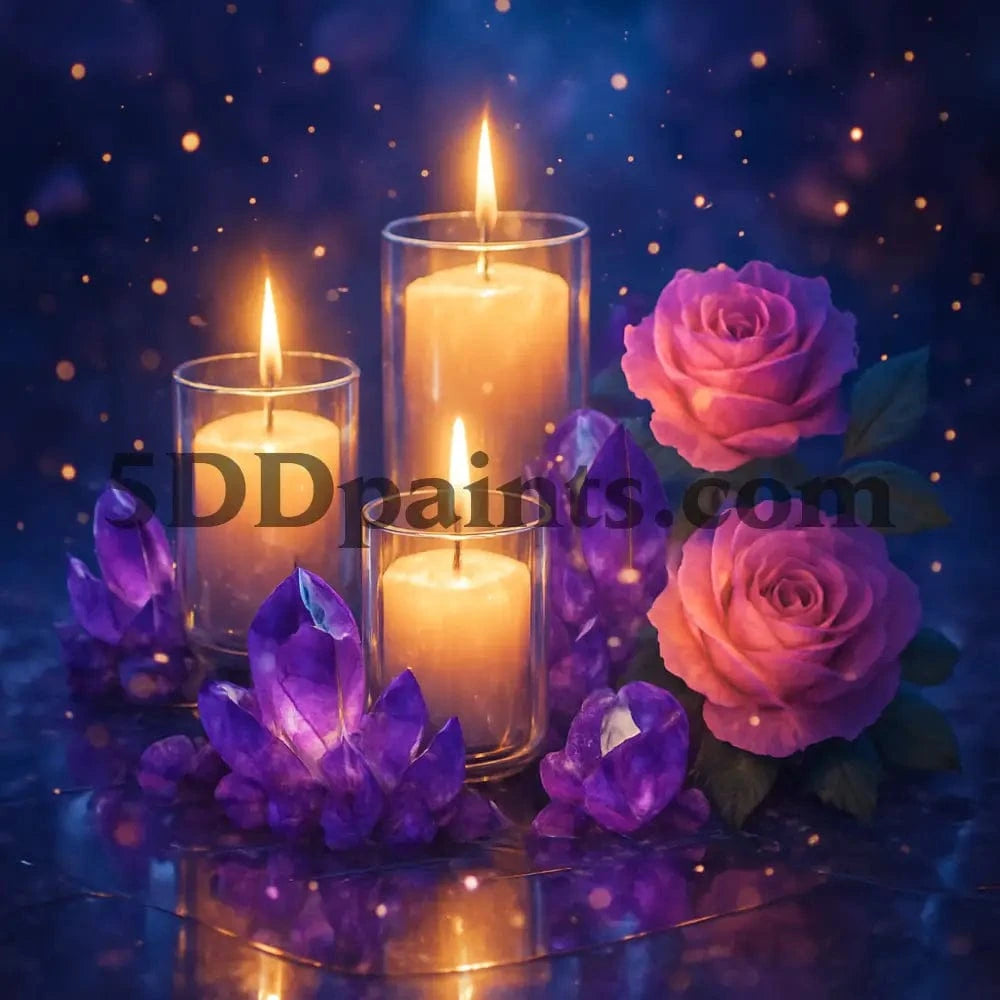 5DDPaints.com arts and crafts kit Enchanted Teacup Cottage Diamond Painting