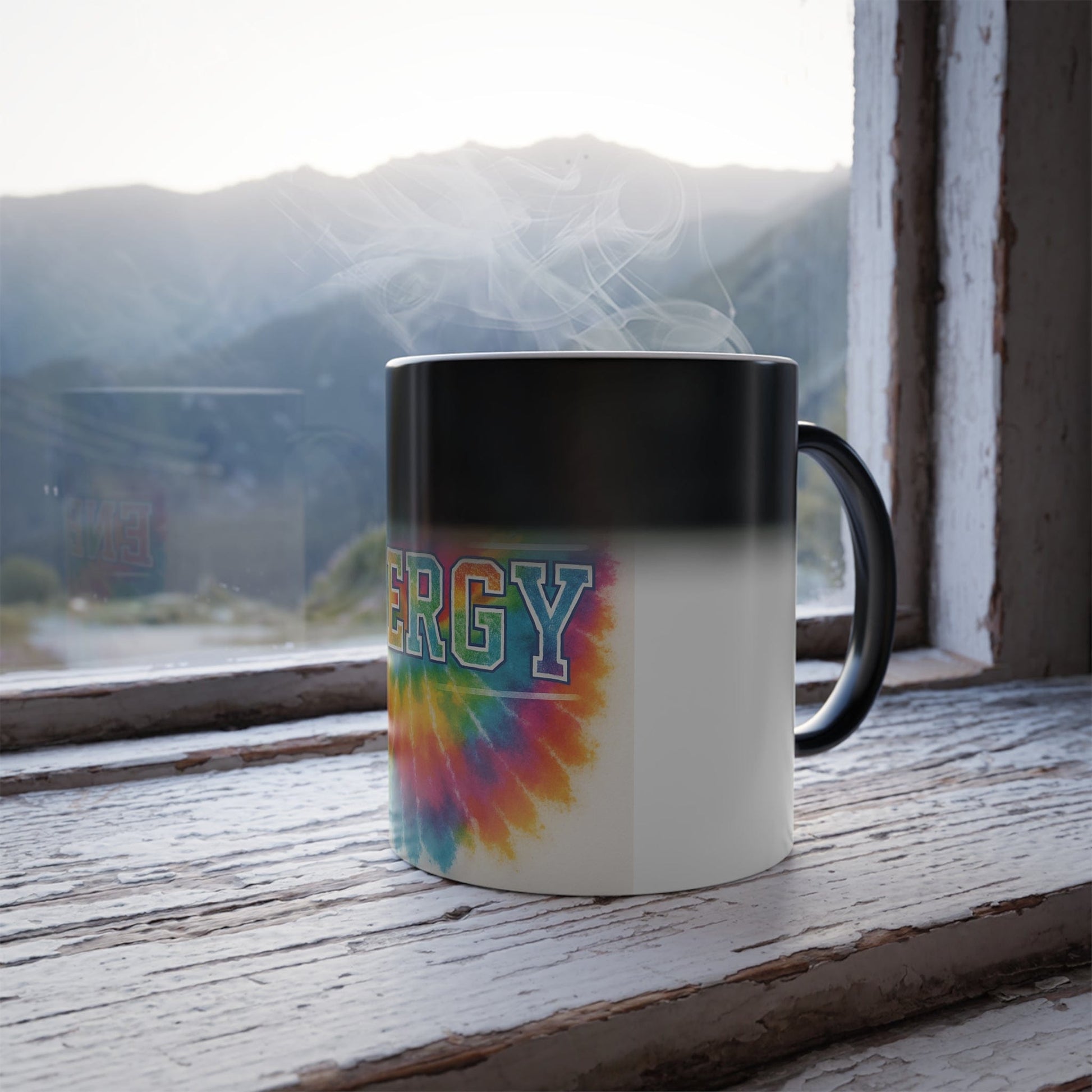 Printify Mug 11oz Energy Tie-Dye Color Morphing Mug