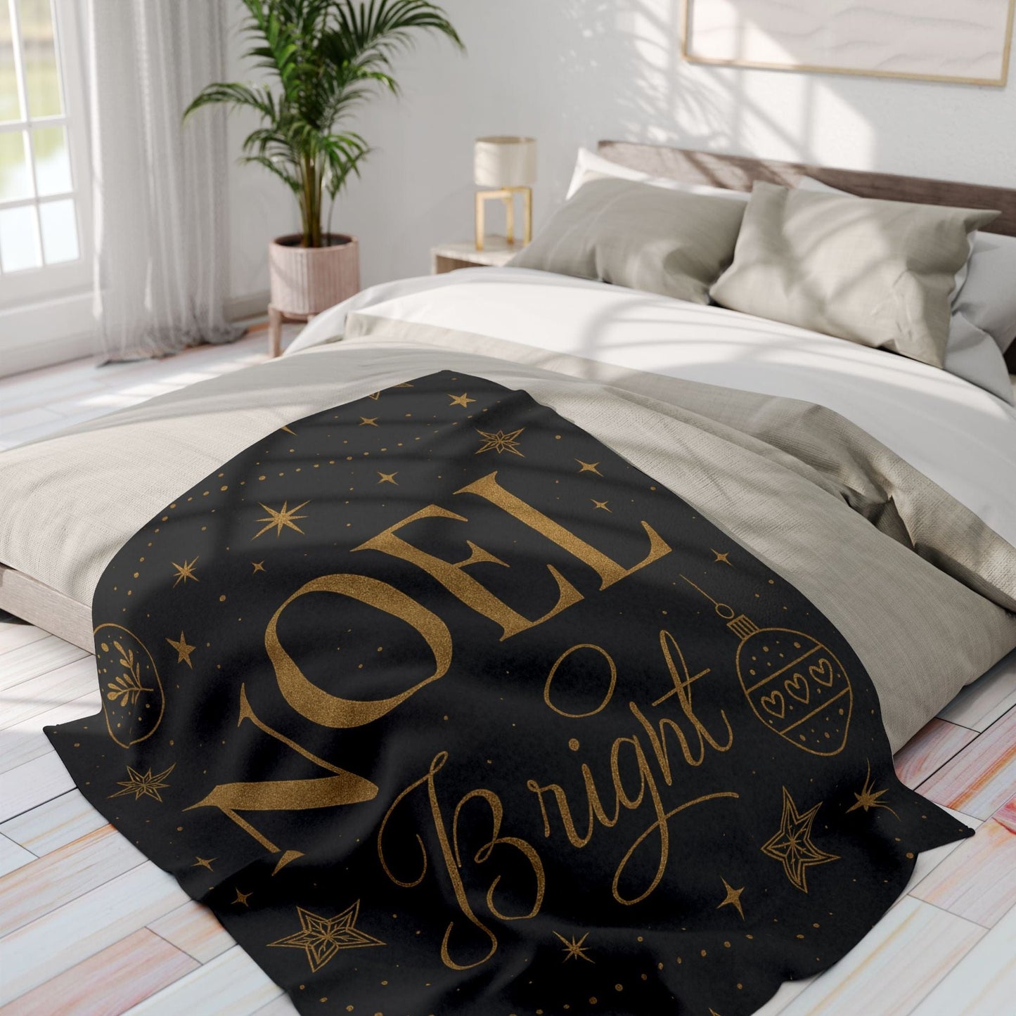 Printify Home Decor Festive Noel Fleece Blanket