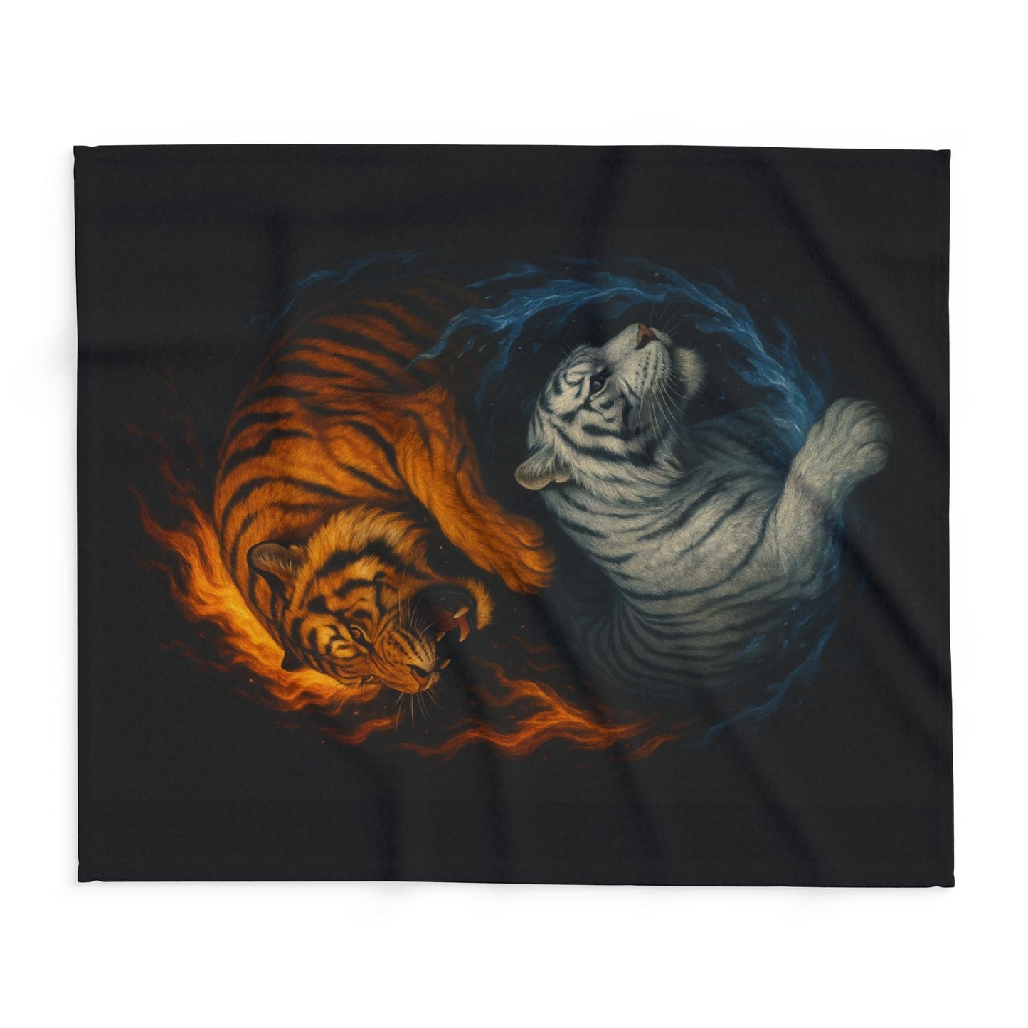 Printify Home Decor Fierce Yin & Yang Tiger Fleece Blanket
