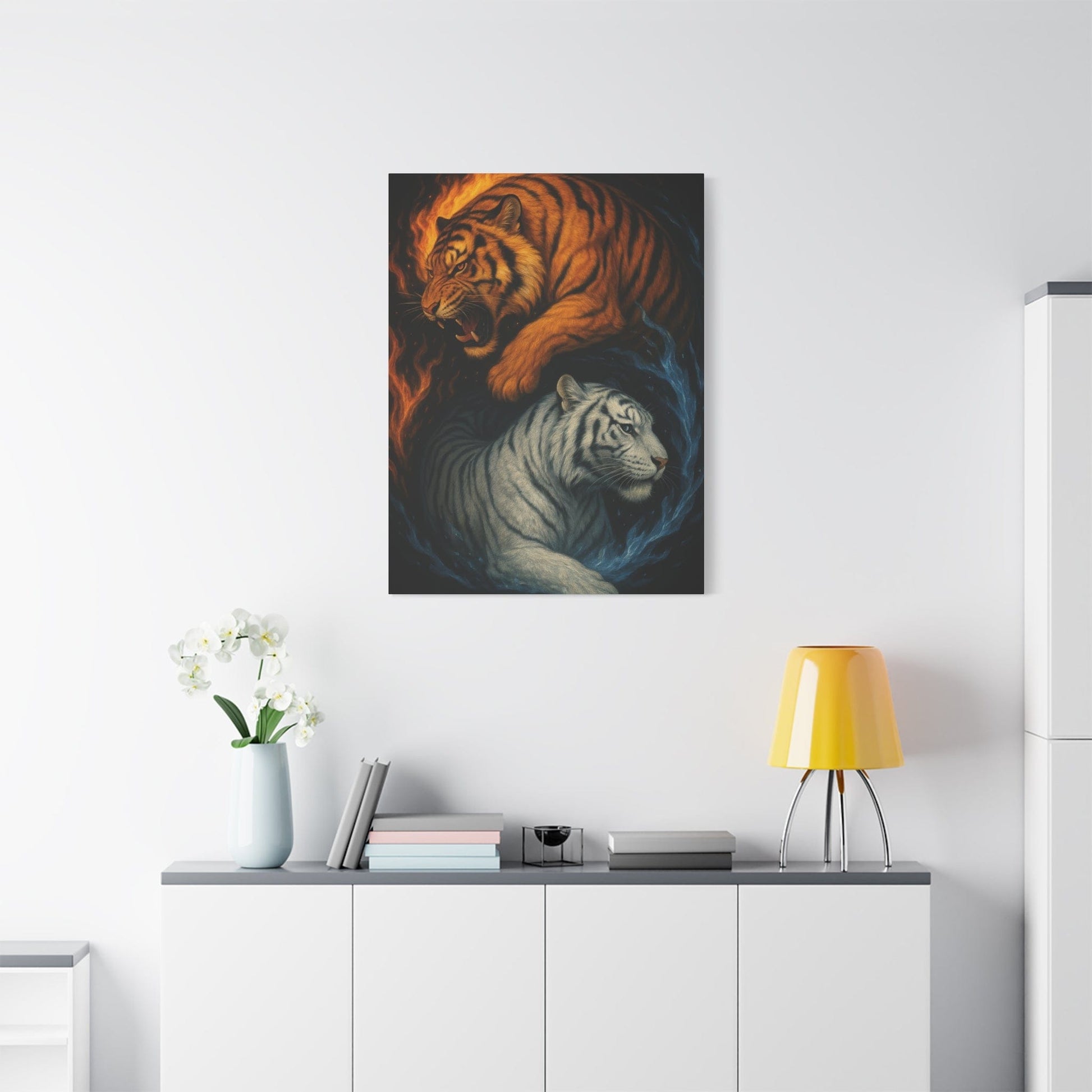 Printify Canvas Fire & Ice Tigers – Yin Yang Canvas Wall Art