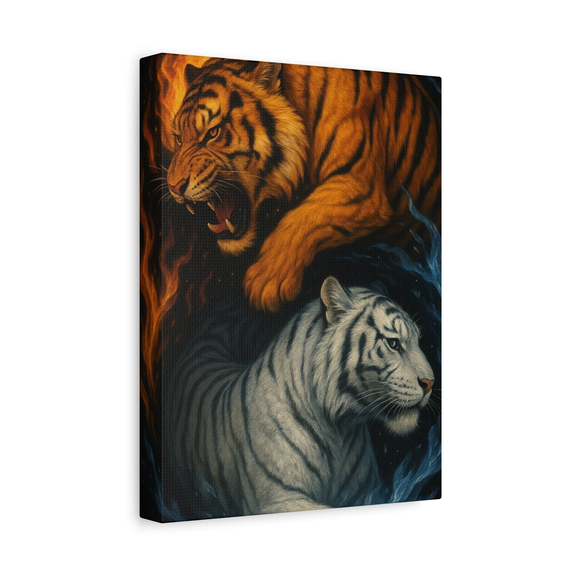 Printify Canvas Fire & Ice Tigers – Yin Yang Canvas Wall Art