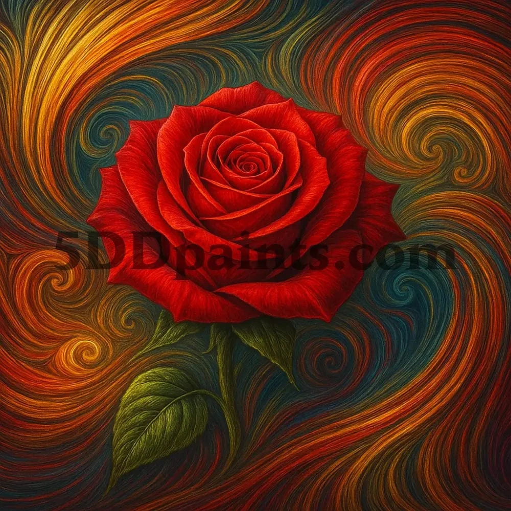 5DDPaints.com arts and crafts kit "Flame & Bloom" Diamond Painting Kit
