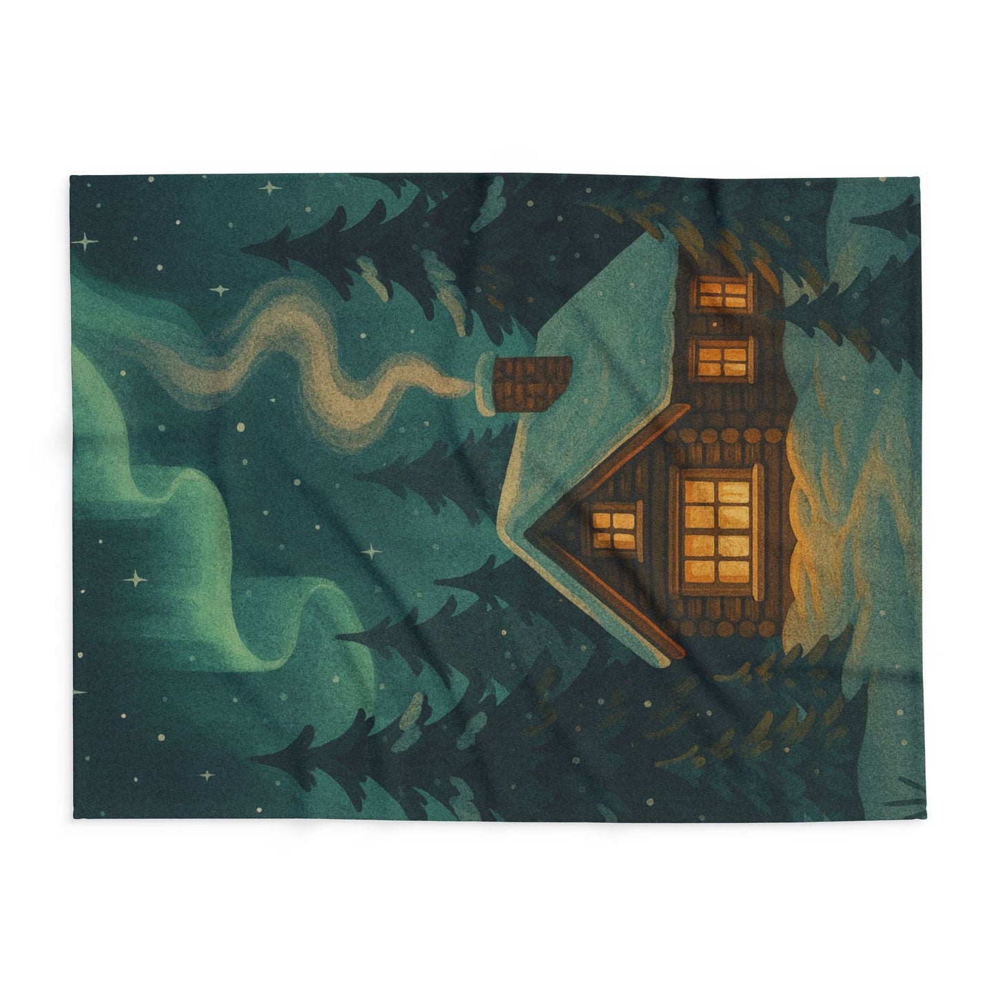Printify Home Decor Fleece Blanket - Dreamy Cabin Design Cozy Winter Home Decor Gift